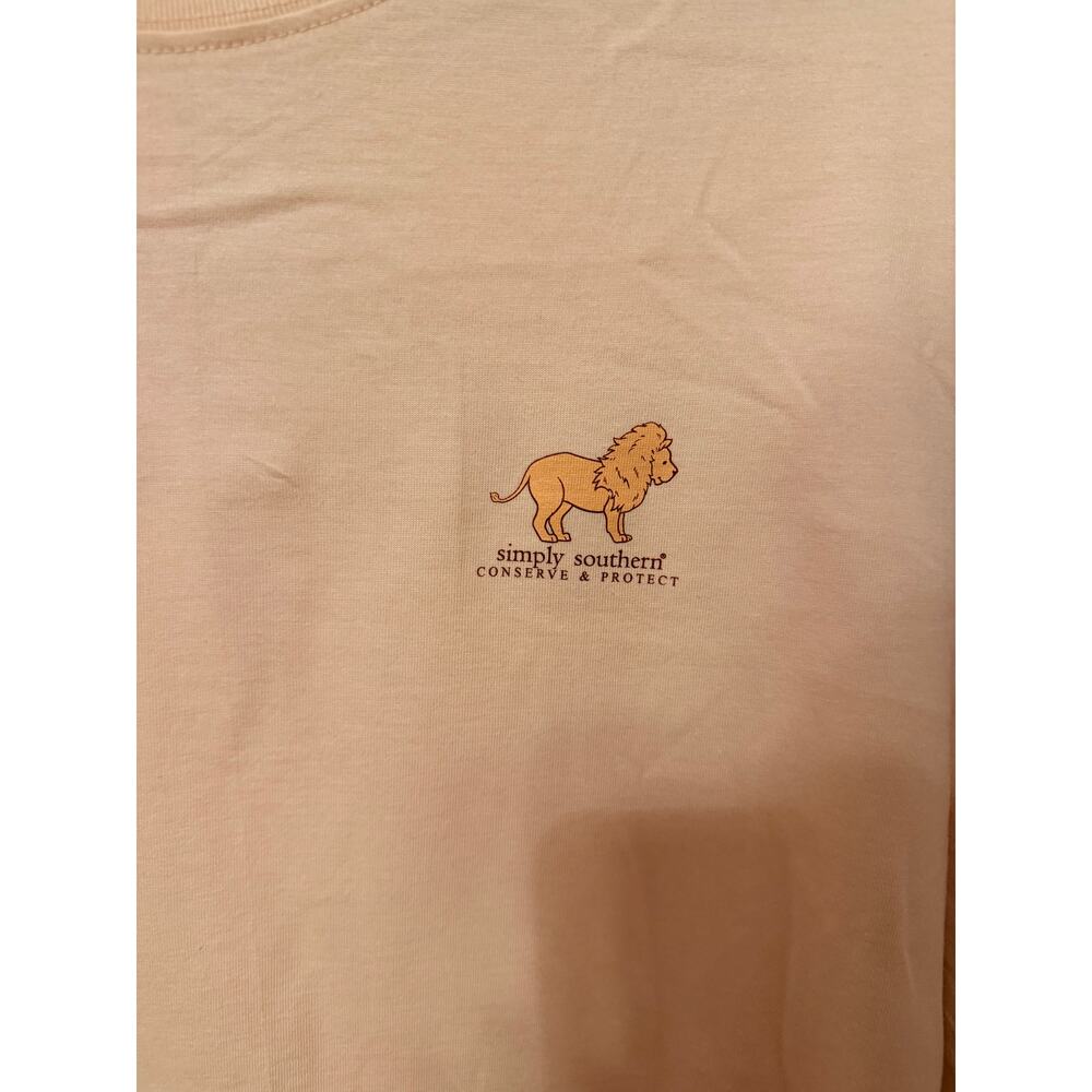 Simply Souther Lion Be kind Long Sleeve Tee Light Peach New Size XL - Picture 4 of 5